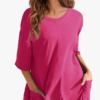 Womens Tee Rompers One Piece Hot Shot Oversize Jumpsuit Overall Short Sleeve Back V Neck Athletic Workout Activewear - Image 2