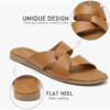 Women's Flat Sandals Open Toe Slip On Cross Strap Slides Dressy Casual Summer Shoes - Image 3
