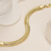 Gold Bracelets for Women & Men - 14K Gold Byzantine Link Chain Bracelet – Elegant Unisex Jewelry in Multiple Sizes - Image 2
