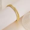 Gold Bracelets for Women & Men - 14K Gold Byzantine Link Chain Bracelet – Elegant Unisex Jewelry in Multiple Sizes - Image 3