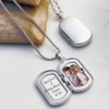Sterling Silver Dog Tag Locket – 1" x 1-1/4" Keepsake Pendant in Sterling Silver