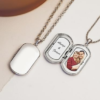 Sterling Silver Dog Tag Locket – 1" x 1-1/4" Keepsake Pendant in Sterling Silver - Image 3