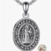 Patron Saint Necklace – Sterling Silver Religious Protector Pendant – Inspirational Jewelry Gifts for Women & Men