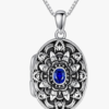Personalized Birthstone Locket Necklace – Round/Heart/Oval Shape – 925 Sterling Silver, Holds Pictures, Engraved Memorial Jewelry Gift for Women