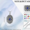 Personalized Birthstone Locket Necklace – Round/Heart/Oval Shape – 925 Sterling Silver, Holds Pictures, Engraved Memorial Jewelry Gift for Women - Image 2