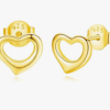 Sterling Silver Plain Hollow Heart Stud Earrings – Hypoallergenic Jewelry for Women – Elegant and Timeless