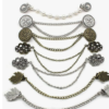 7Pcs Retro Sweater Chain Shawl Clips – Cardigan Dresses Clip Collar Clip with Chain for Women & Girls