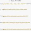 Gold Bracelets for Women & Men Bracelet 14K Paperclip Gold Chain Bracelets 5 Sizes - Image 2