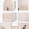 SATINIOR 5 Pcs Winter Hat Scarf Gloves Set Fleece Lined Knit Beanie Hat Warm Touch Screen Gloves Earmuff Warmer for Women - Image 3