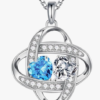 MOOSEA Moissanite Necklace – A Christmas gift for women featuring a 1.2ct D-color VVS1 clarity Moissanite stone set in a love knot design on an S925 sterling silver chain. A perfect anniversary, Valentine's, or birthday gift for wives or women.