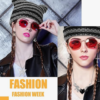 22-Piece Y2K Grunge Accessory Set: Black Knitted Cat Beanie with Ears, Ripped Gloves, Devil Horn Accessories, Earrings, Necklace, and Rings. - Image 2