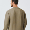 Men's Crewneck Sweatshirts Soild Color Geometric Texture Long Sleeve Casual Pullover Shirt - Image 2