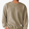 Men's Crewneck Sweatshirts Soild Color Geometric Texture Long Sleeve Casual Pullover Shirt
